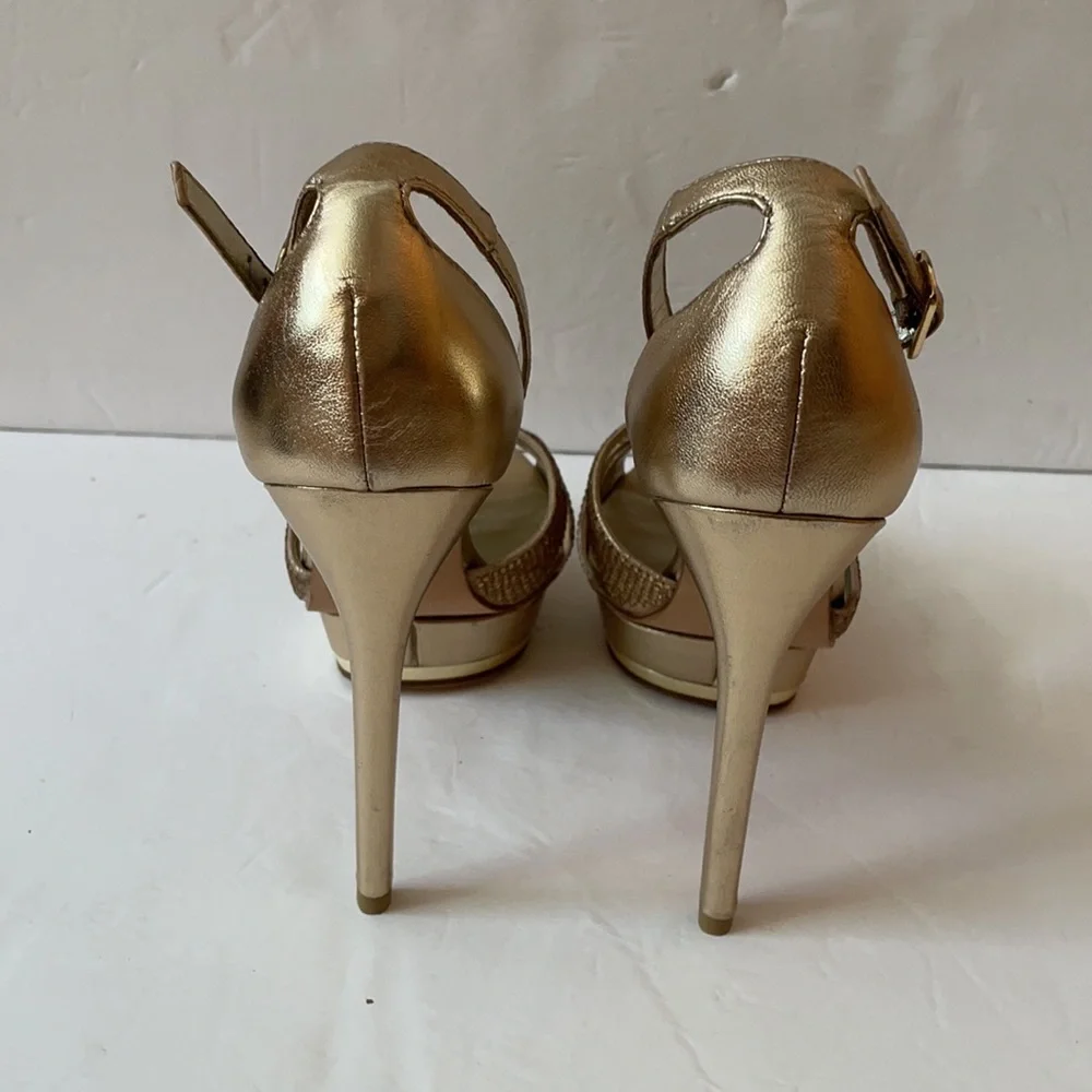 Pelle Moda metallic platinum gold heels - Picture 3 of 8
